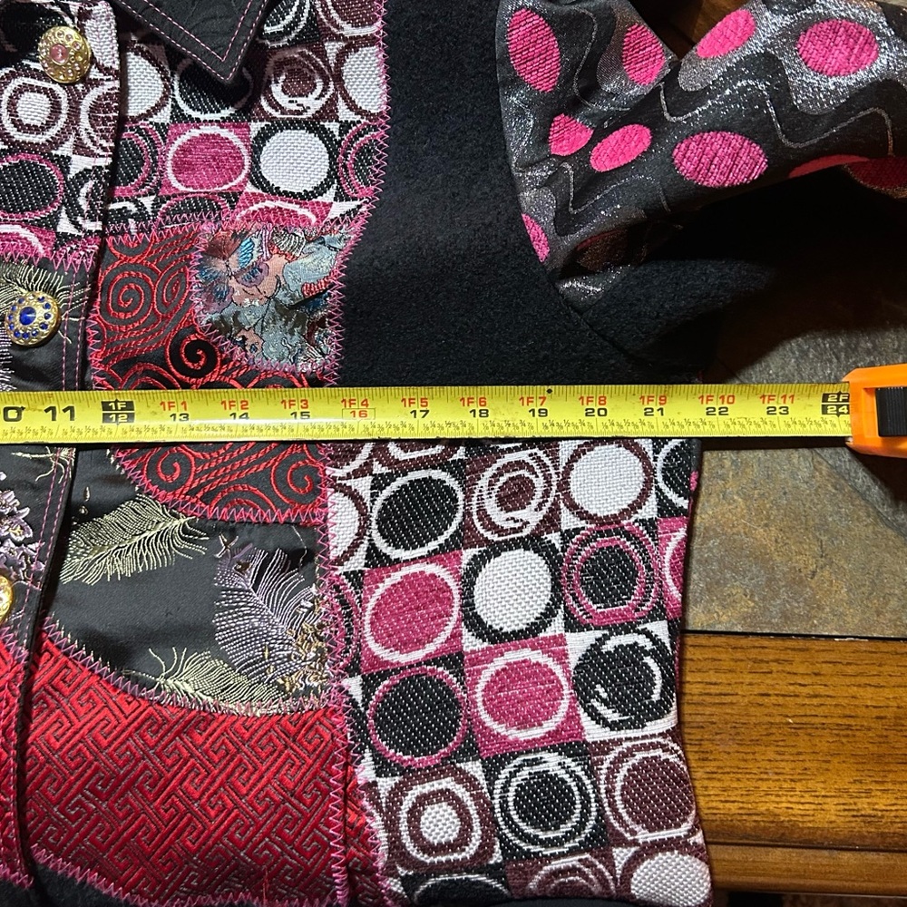 Mistror Image Patchwork Blazer XL Multicolor Dopa… - image 9